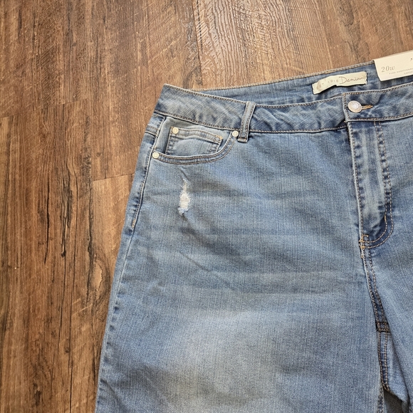 Denim Est. 1946 Hi-Rise Jegging Capris Embroidery Crop Wide Leg 20W New W/tags - Picture 8 of 13